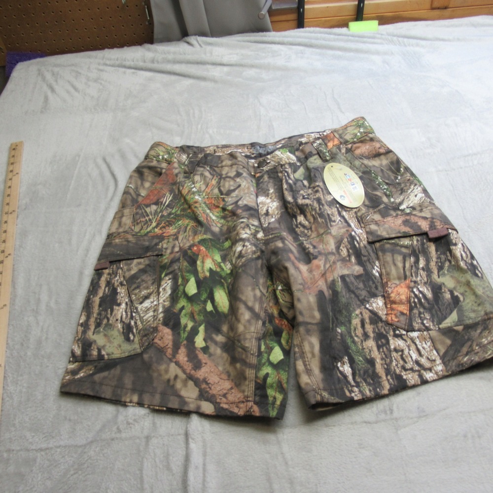 Mossy Oak Shorts Mens 38 Green‎ Guide Gear Camo Cargo Ripstop Outdoor Hunting